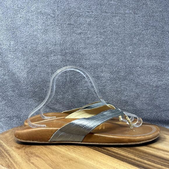 Olukai Sandals Women's Size 11 Wana Flip Flop Thong Flats Slip On Brown Leather - Picture 1 of 8